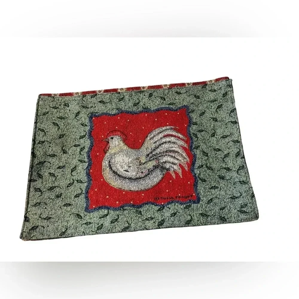 Something To Crow About Roosters Tapestry Placemats Susan Winget 4